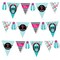 Big Dot of Happiness 50's Sock Hop - DIY 1950s Rock N Roll Party Pennant Garland Decoration - Triangle Banner - 30 Pieces